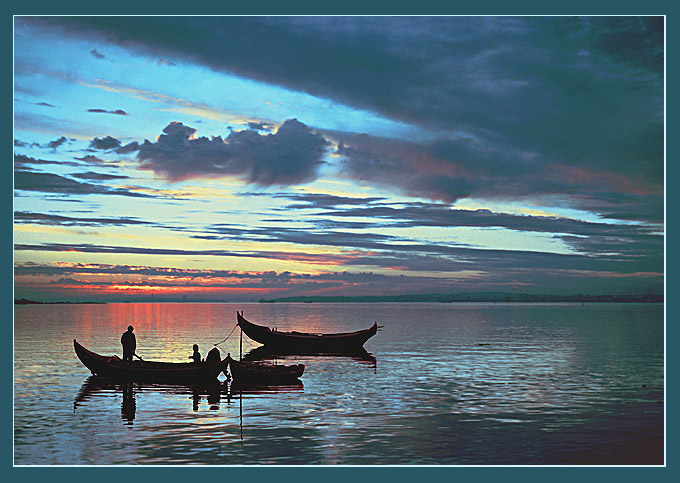 фото "Sunset fishery" метки: пейзаж, закат, осень