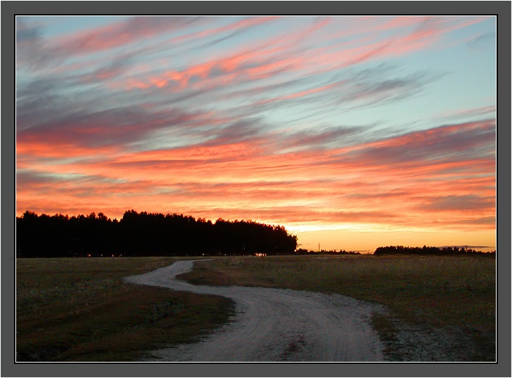 photo "Morning road" tags: landscape, sunset