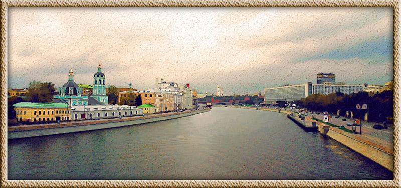 фото ""Москва-река"" метки: архитектура, фотомонтаж, пейзаж, 