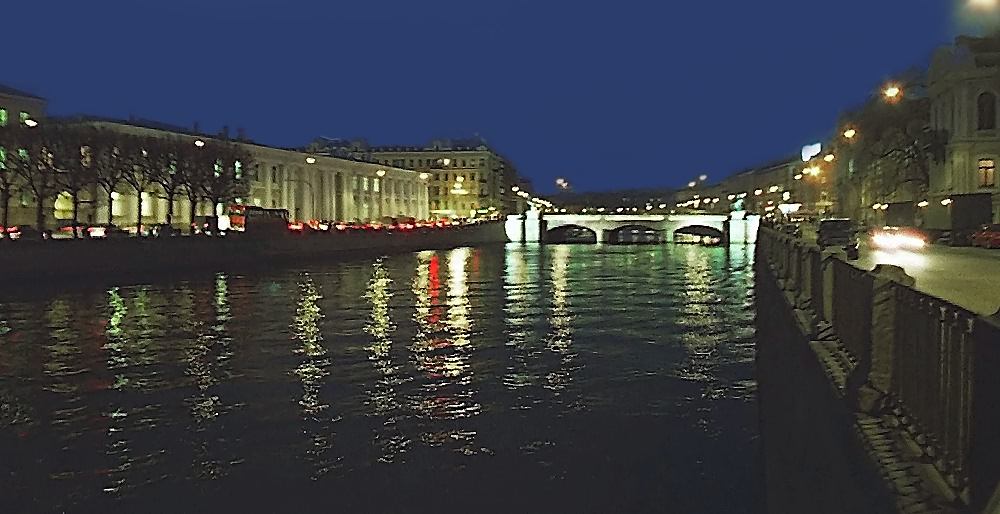 photo "The Fontanka-river in St. Petersburg" tags: landscape, night, water