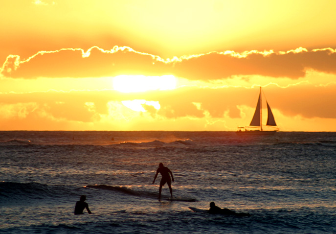 photo "Surfing at Sunset" tags: sport, landscape, sunset