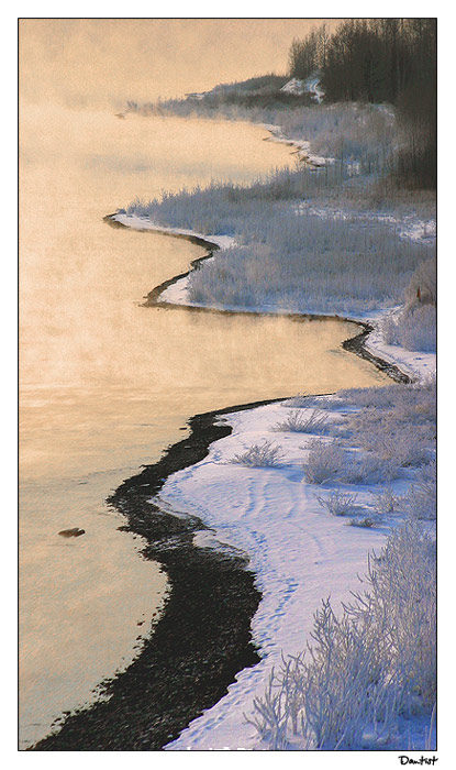 фото "Демаркационная линия" метки: пейзаж, вода, зима