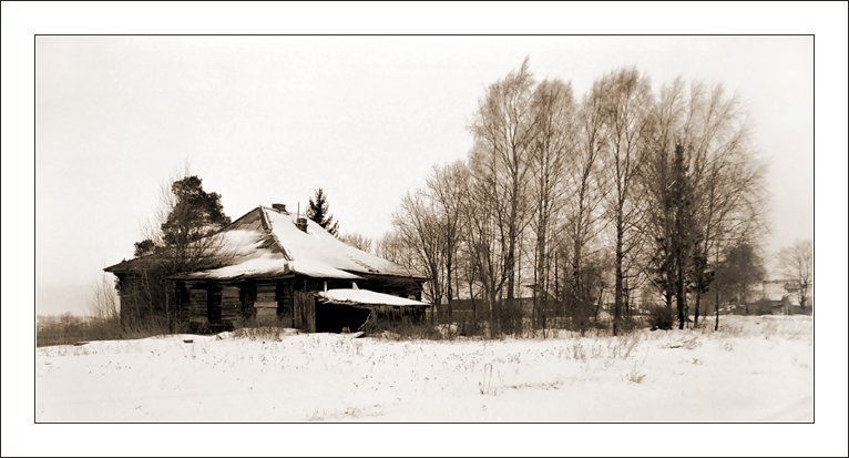 photo "Russian village" tags: black&white, genre, 