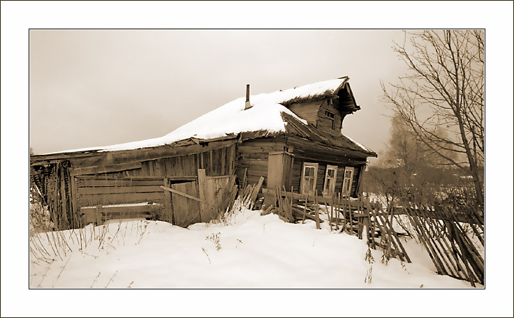 photo "Russian village #2" tags: black&white, genre, 