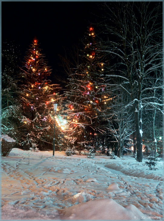 фото "Рождественское настроение" метки: пейзаж, зима, ночь
