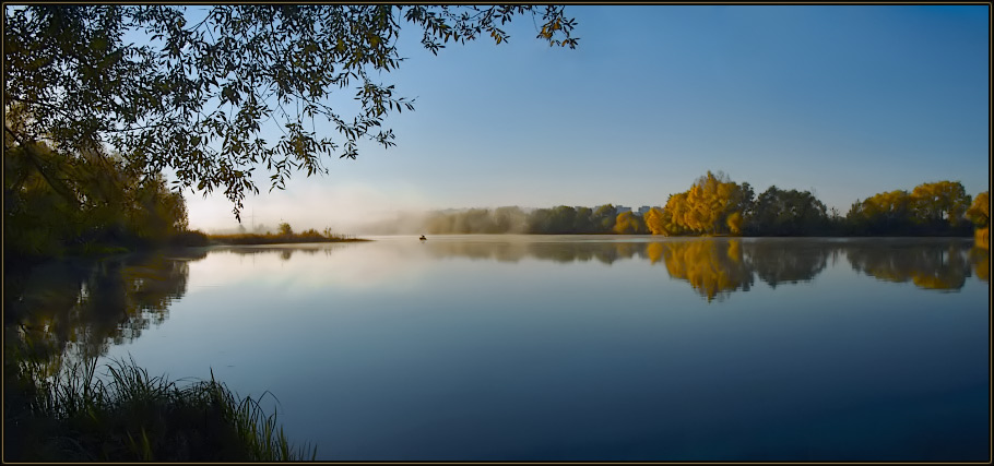 photo "The mist comes." tags: landscape, autumn, sunset