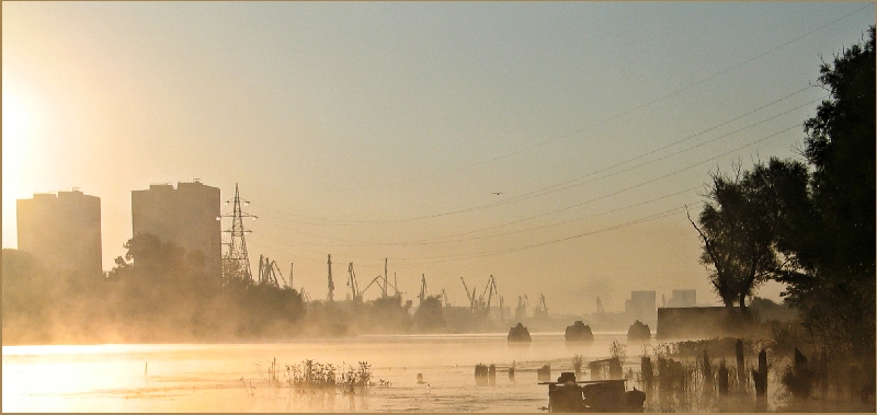 photo "The worker-sun recovers a fog." tags: landscape, genre, 