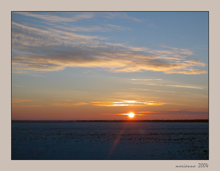 photo "farewell ray" tags: landscape, sunset, winter