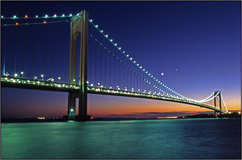 photo "Verrazano Narrows Bridge #2" tags: architecture, landscape, sunset