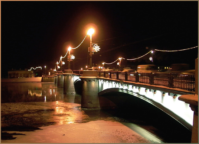 photo "Night bridge." tags: architecture, landscape, night