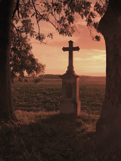 photo "Cross at some place which I don`t remember" tags: landscape, summer, sunset