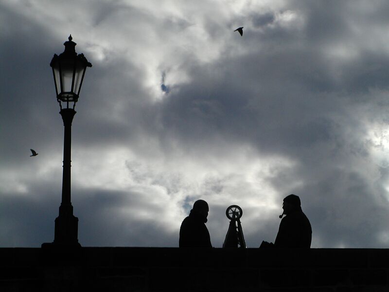 photo "Two painters on the Cahrles bridge" tags: reporting, architecture, landscape, 