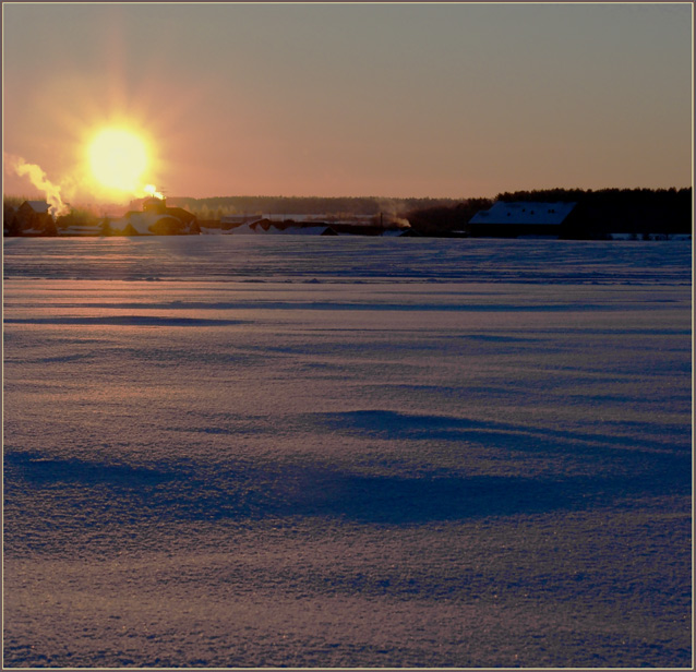 фото "Солнце плавится  в собственной радости" метки: пейзаж, закат, зима