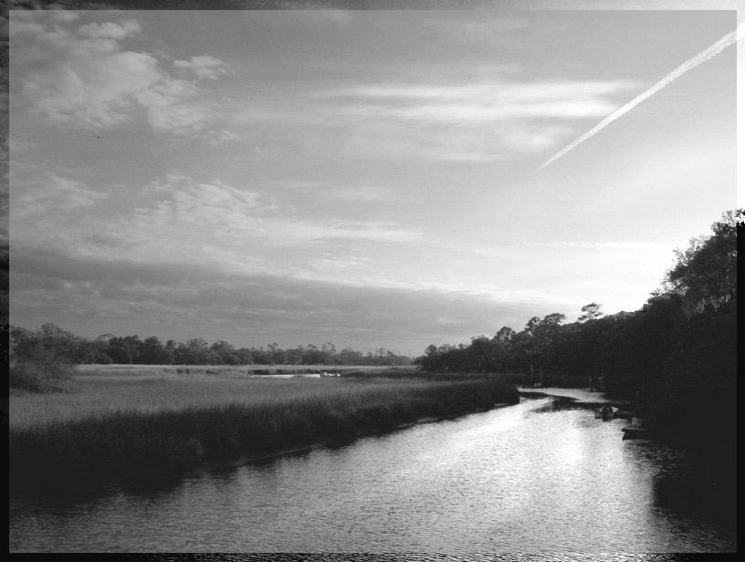 photo "Into the distance" tags: landscape, black&white, water