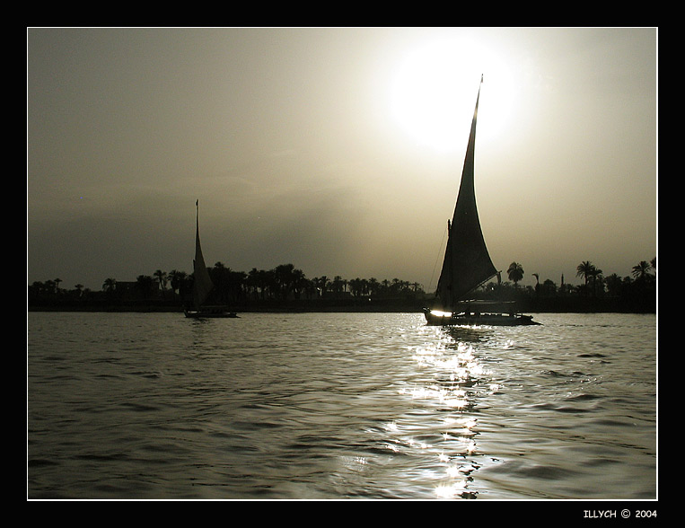 photo "sunset in Luxor #2/ the Egyptian sketches /" tags: landscape, sunset
