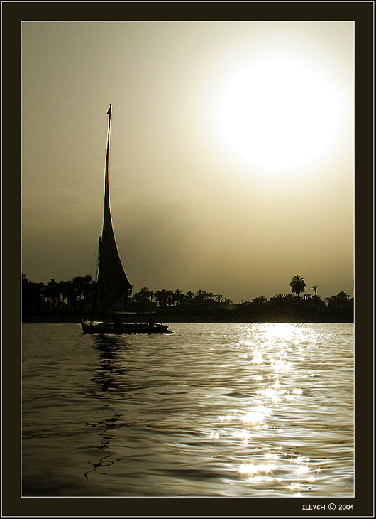 photo "sunset in Luxor #3/ the Egyptian sketches /" tags: landscape, sunset, water