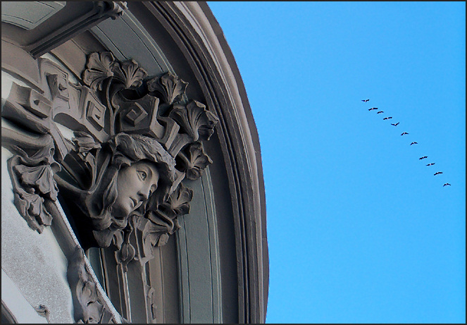 photo "Arrival of Spring. Cranes above the center of Mosc" tags: misc., 