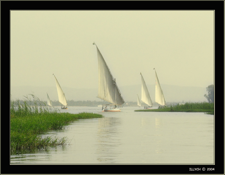 photo "etude with sails / the egyptian sketches/" tags: landscape, travel, Africa, water