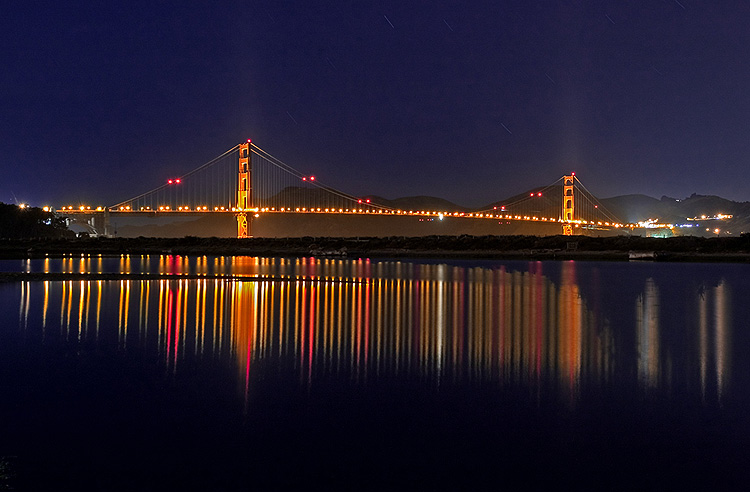 photo "GG night reflection etude" tags: travel, landscape, North America, night