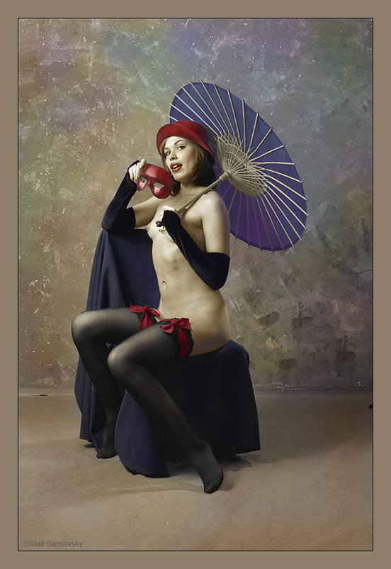 photo "Portrait with a umbrella and mask" tags: nude, 
