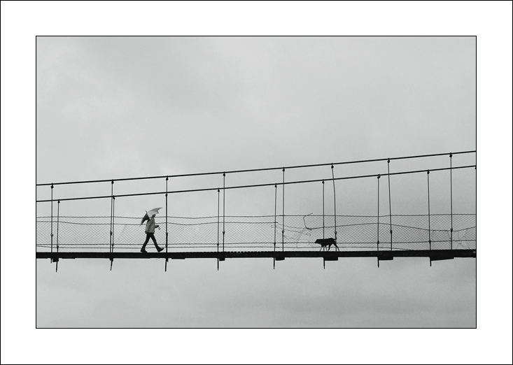 photo "Bridge, girl and old dog" tags: genre, 