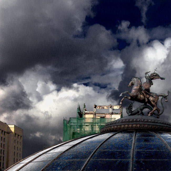 photo "Of Moscow I Dream. The Maneznaya Square (just afte" tags: architecture, landscape, clouds