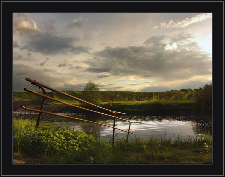 photo "Good fishing dock" tags: landscape, clouds, water