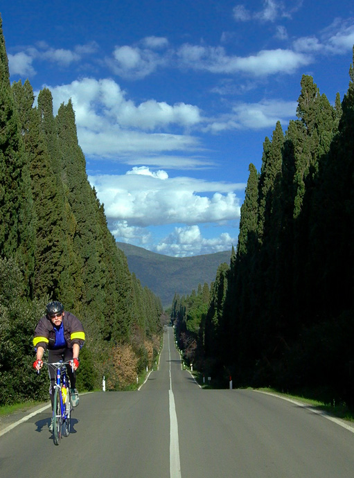 photo "Cyclist in Bolgheri" tags: sport, landscape, spring