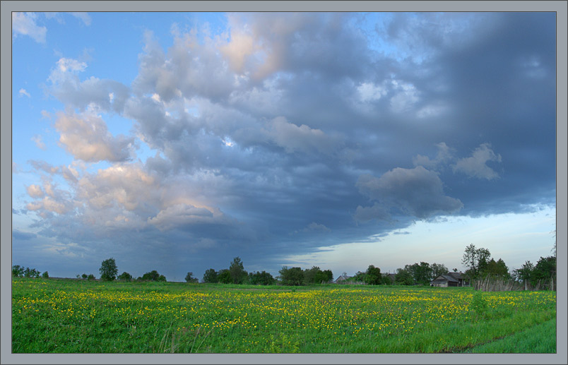 photo "Blue and yellow..." tags: landscape, clouds, sunset