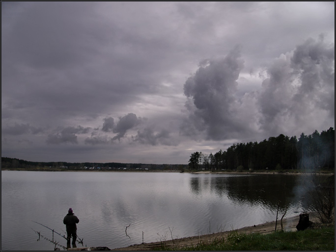 photo "About fishing." tags: landscape, clouds, water