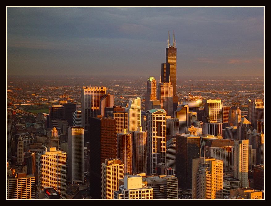 photo "Sunset Over Chicago" tags: architecture, landscape, sunset