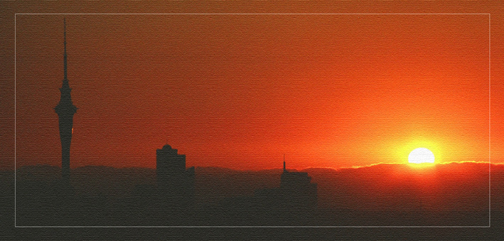 photo "Sunset Towers." tags: landscape, montage, sunset