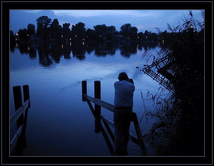 photo "Taking Pictures of Ducks" tags: landscape, sunset, water