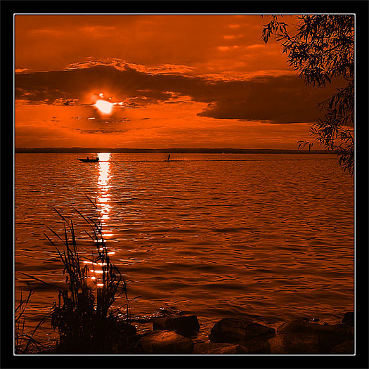 photo "Water Skiing at Sunset" tags: landscape, summer, sunset