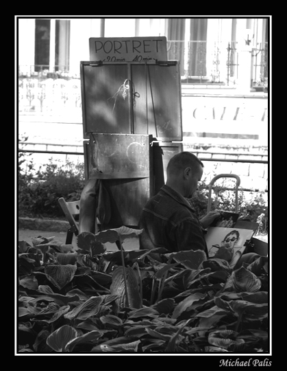 photo "The Painter" tags: black&white, travel, Europe