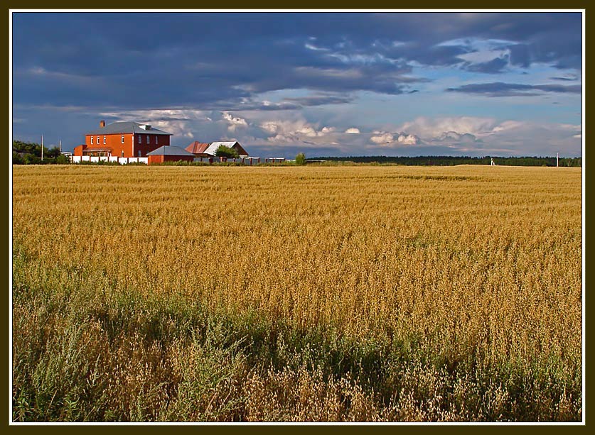 photo "Bright landscape with red cottage" tags: landscape, autumn