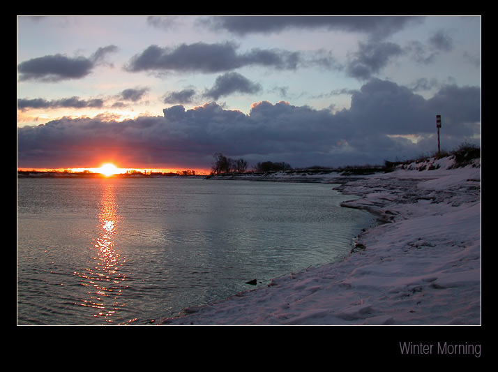 photo "Winter morning" tags: landscape, sunset, water
