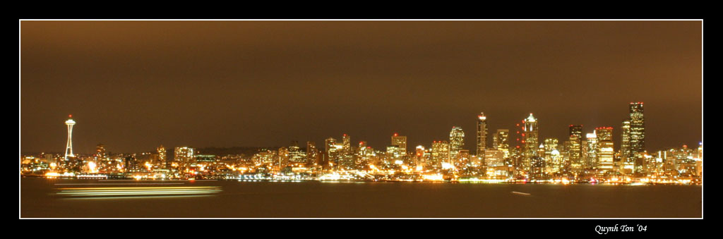 фото "Seattle view from Alki beach" метки: пейзаж, архитектура, ночь
