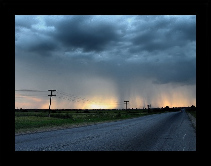 photo "Road to rain..." tags: landscape, clouds, summer