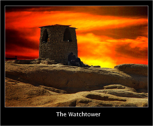 фото "The Watchtower" метки: пейзаж, фотомонтаж, закат