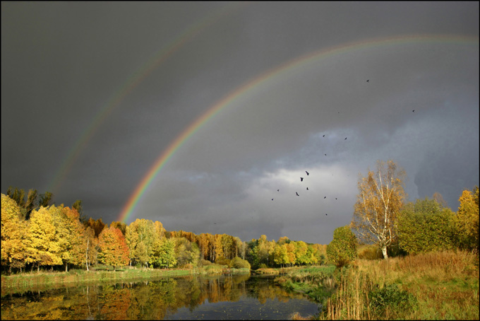 photo "Along a stream-3 (The rainbow at the left)" tags: landscape, nature, autumn