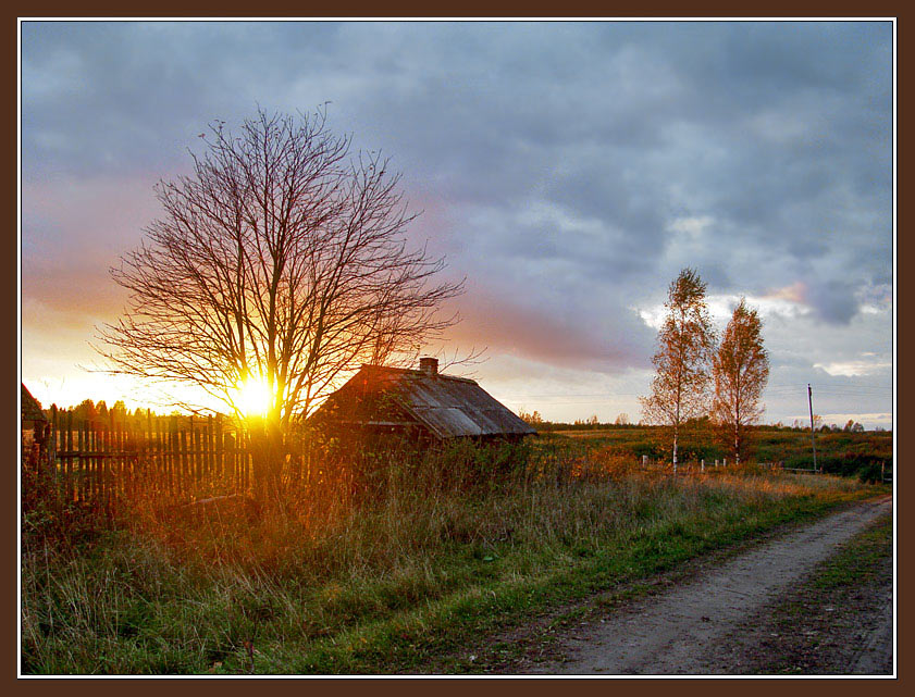 фото "Октярьская картинка с последним лучом солнца" метки: пейзаж, закат, осень