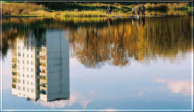 photo "IDYLL OF SURBURB OF CITY." tags: landscape, autumn, water