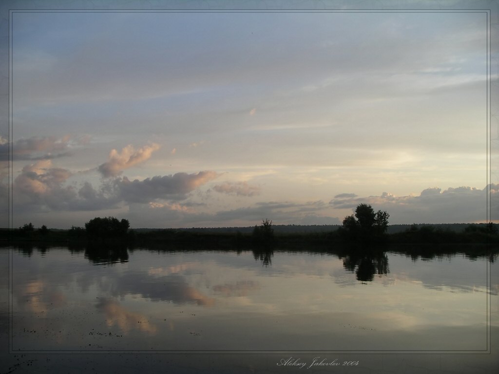 photo "Quiet evening" tags: landscape, clouds, water