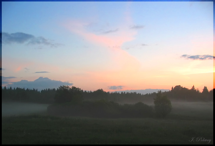 photo "Foggy evening" tags: landscape, night, summer