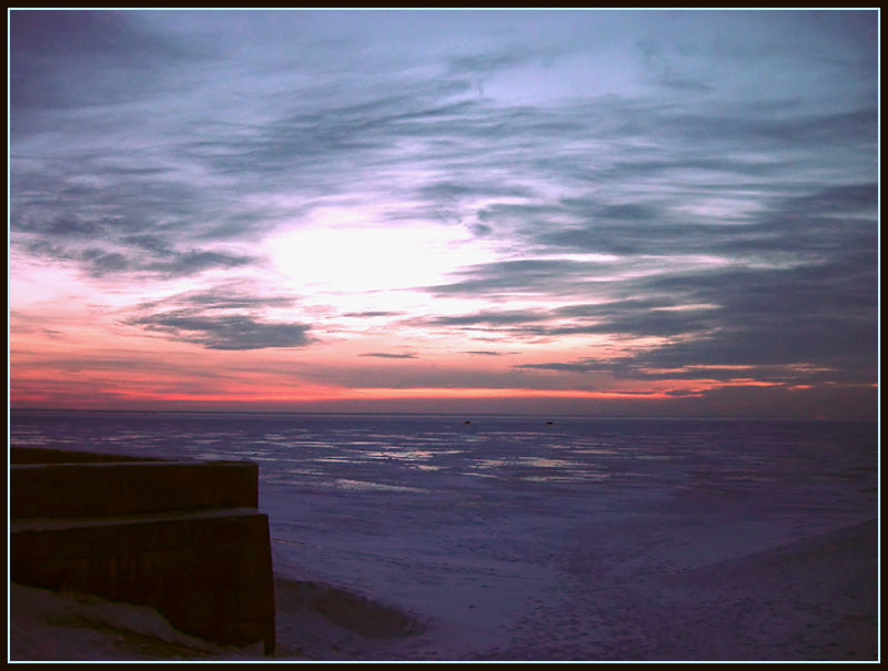 фото "У залива  (2)" метки: пейзаж, закат, зима