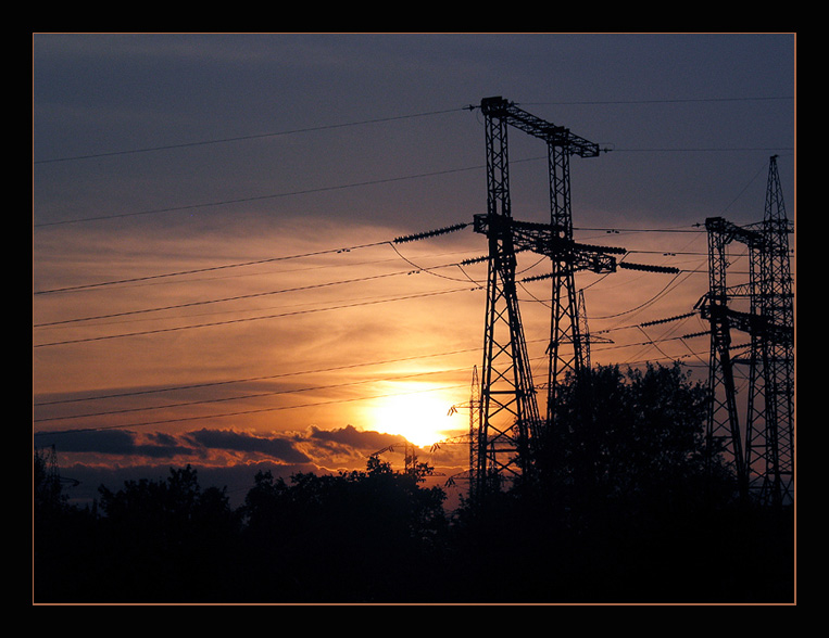 photo "...plus electrification of all country = Lenin=" tags: landscape, misc., sunset