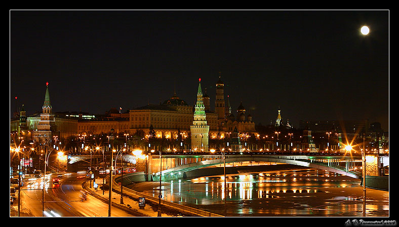 фото "Москва. Кремль. "Этюд с полной луной":)" метки: пейзаж, архитектура, ночь