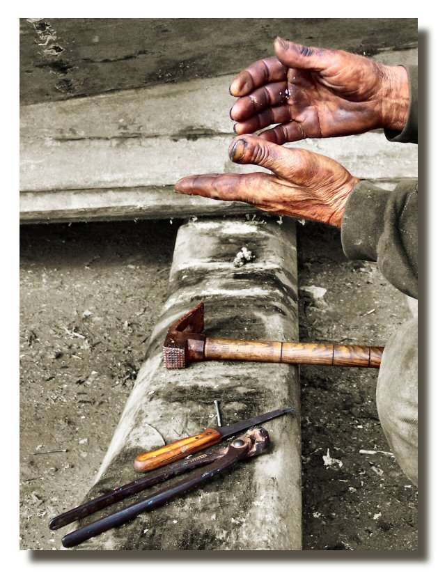 photo "TOOL WORKS, HAND PRIDES..." tags: montage, portrait, 