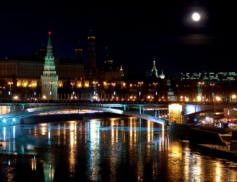 фото "Морозная ночь. Кремль. Москва." метки: пейзаж, архитектура, ночь